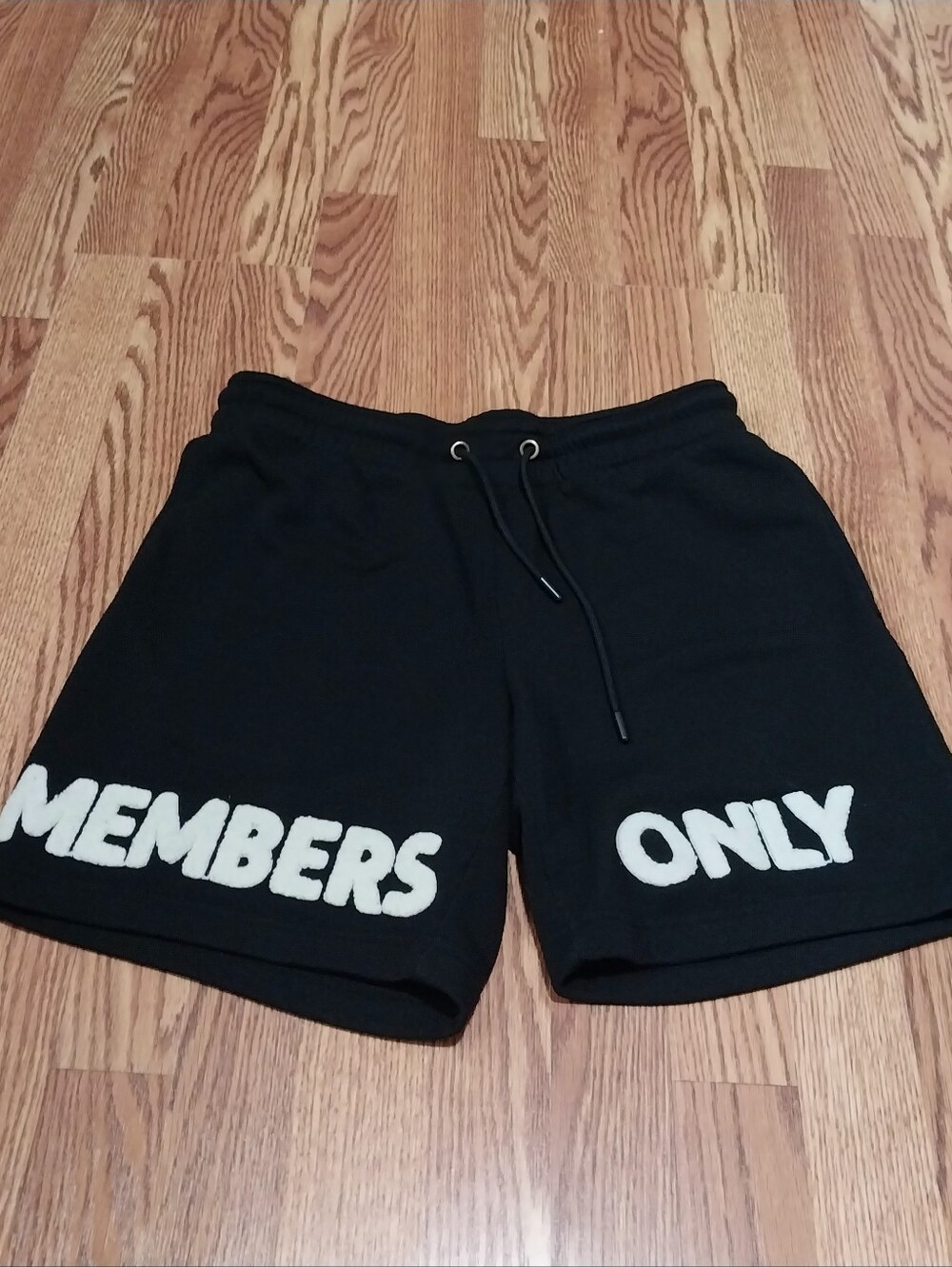 Members Only Fleece Sweat Shorts Mens Size Medium Black Embroidered Logo Shorts